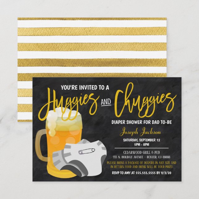 Homme Shower Baby Invitation (Devant / Derrière)