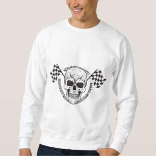 Homme Sweat à Capuche Drapeau de Course Skull