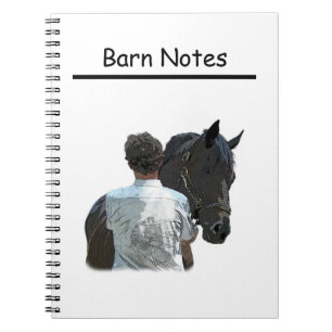 Homme tenant un cheval Carnet de spirale légère