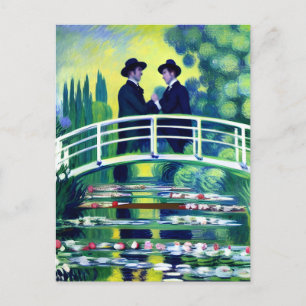 Hommes amoureux Monet Style carte postale