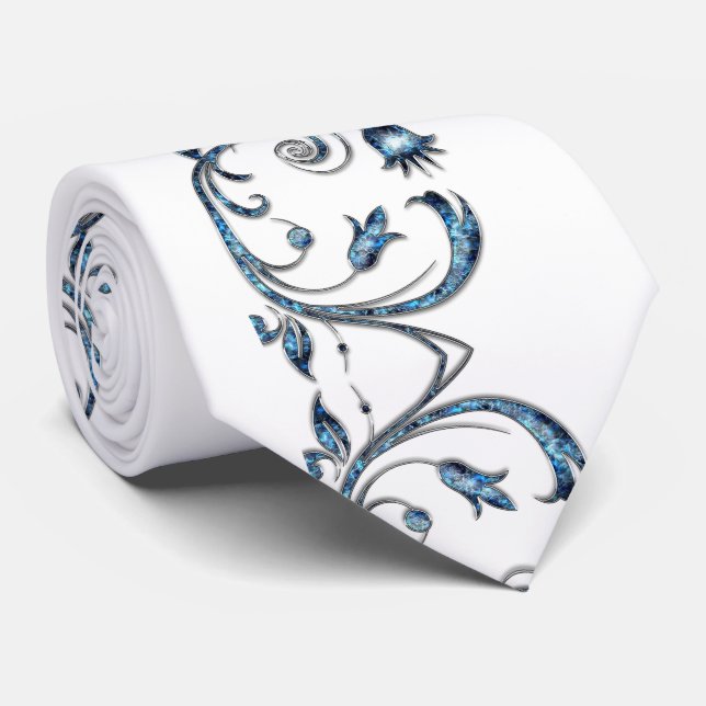 Hommes Designer Cravate bleu (Roulé)