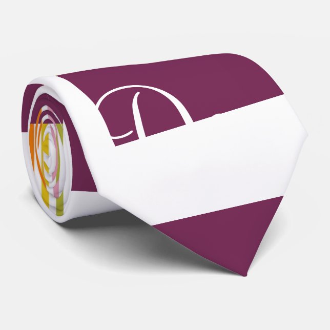Hommes Designer Cravate Burgundy (Roulé)