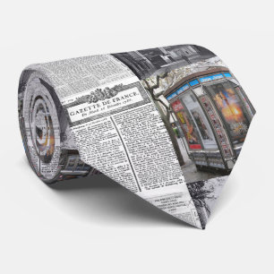 Hommes Designer Cravates Paris France Newspaper