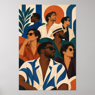 Hommes élégants en lunettes de soleil, décoration