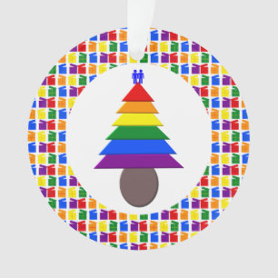 Hommes gais Arbre de Noël arc-en-ciel et présente