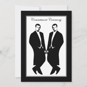 Hommes gays Faire-part de mariage. Cérémonie d'eng