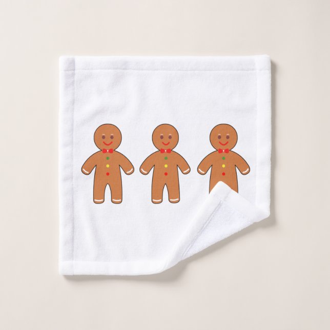 Hommes heureux en pain d'épices (Gant de toilette)
