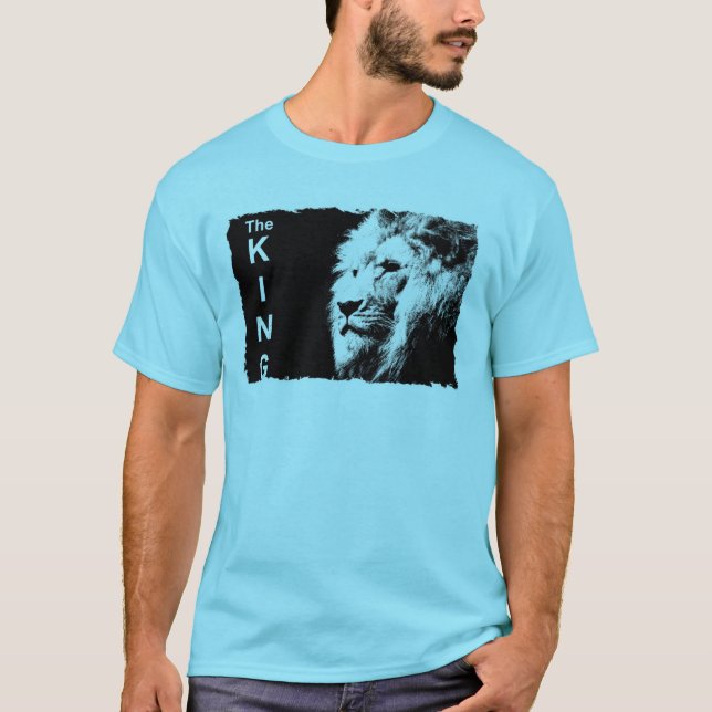 Hommes Modèle TShirts Pop Art Lion Face Moderne (Devant)