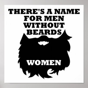 Hommes sans barbe Affiche drôle