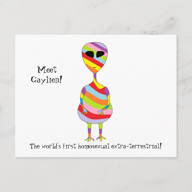 Homo-Alienus Postkarte (Vorderseite)