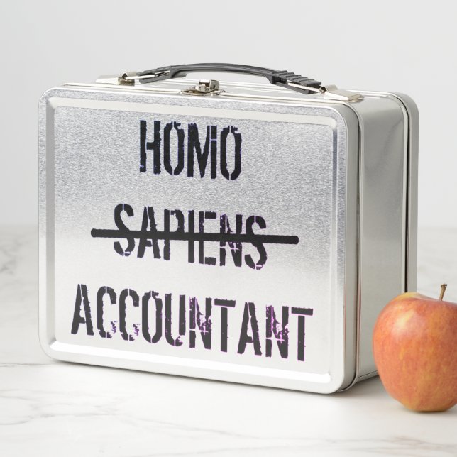 Homo Buchhalter Metall Brotdose (Beispiel)