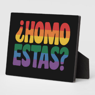 Homo Estas Funny Spanish Mexican Gay Ally LGBTQ Fotoplatte