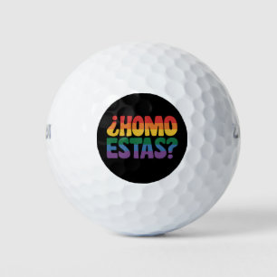 Homo Estas Funny Spanish Mexican Gay Ally LGBTQ Golfball