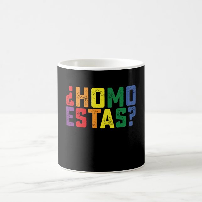 Homo Estas Spanish Mexican Funny Gay Pride LGBTQ Kaffeetasse (Mittel)