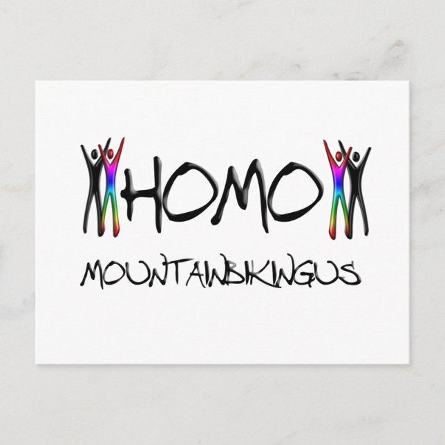 Homo Mountainbike Postkarte (Vorderseite)