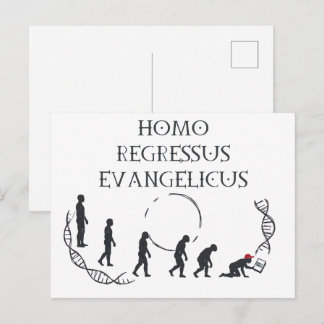 Homo Regressus Evangelicus – Lustige Anti-MAGA-Kar Postkarte