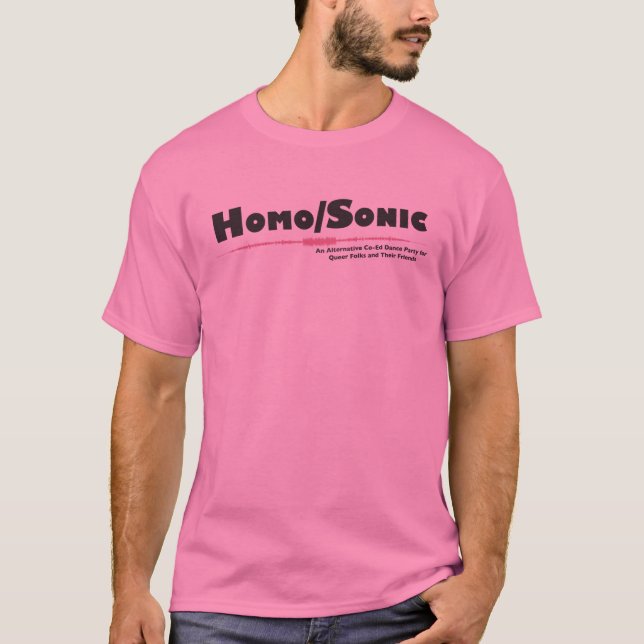 Homo/Sonic-Rosa T-Shirt (Vorderseite)