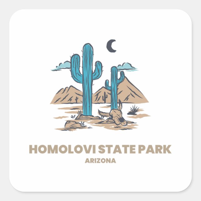 Homolovi Staat Park - Arizona Quadratischer Aufkleber (Vorderseite)