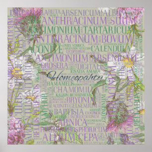 Homöopathie - Word Art with Remedies Poster