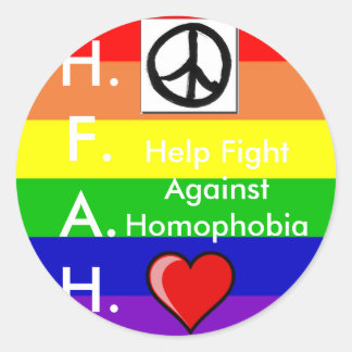 Homophobie-Aufkleber stoppen Runder Aufkleber