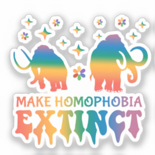 Homophobie aussterben - Rainbow Elephant LGBTQ Aufkleber