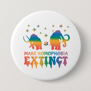Homophobie aussterben - Rainbow Elephant LGBTQ Button