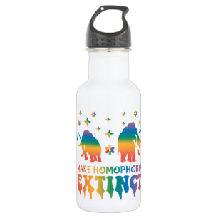 Homophobie aussterben - Rainbow Elephant LGBTQ Edelstahlflasche