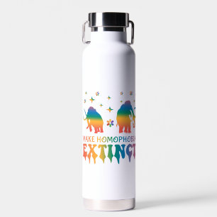 Homophobie aussterben - Rainbow Elephant LGBTQ Trinkflasche