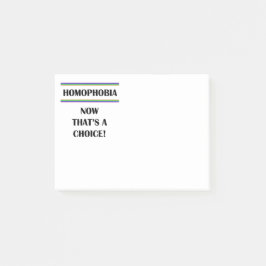 Homophobie. Das ist eine Wahl. Post-it Klebezettel