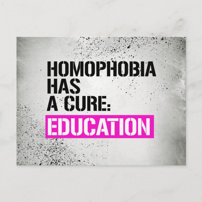Homophobie hat Heilmittel - Bildung - LGBTQ rechts Postkarte (Vorderseite)