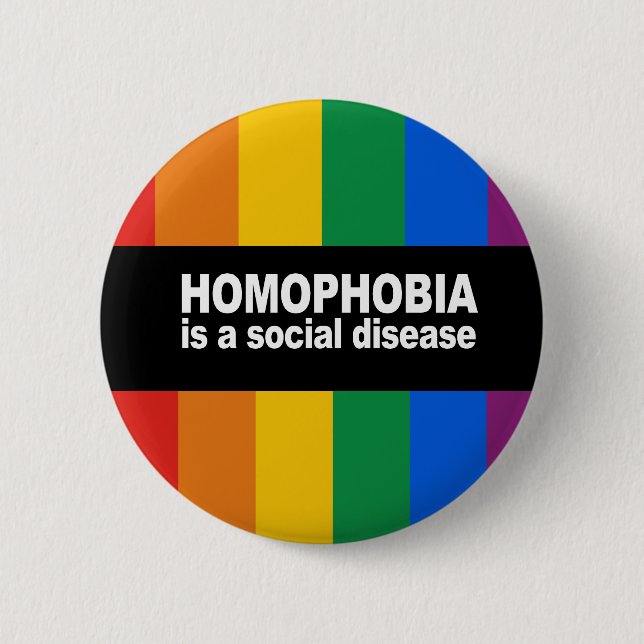 Homophobie ist ein Sozialkrankheit Autoaufkleber Button (Vorderseite)