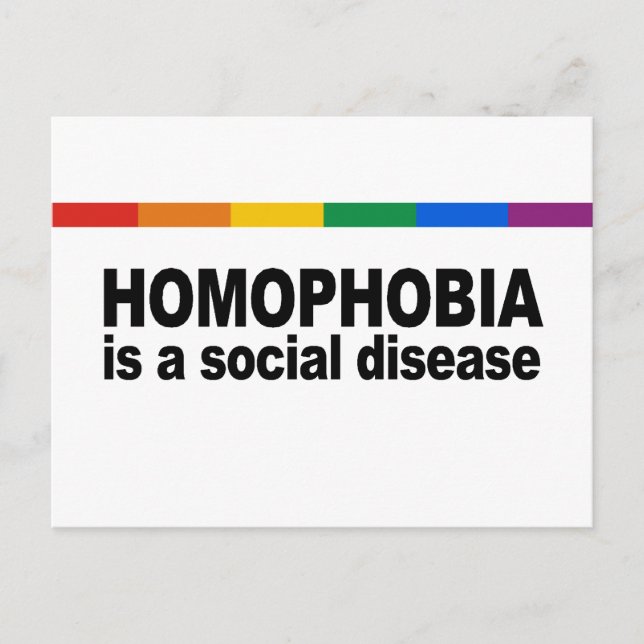 Homophobie ist eine soziale Krankheit Postkarte (Vorderseite)