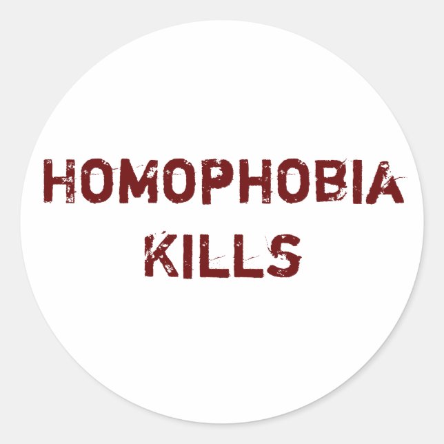 Homophobie tötet runder aufkleber (Vorderseite)
