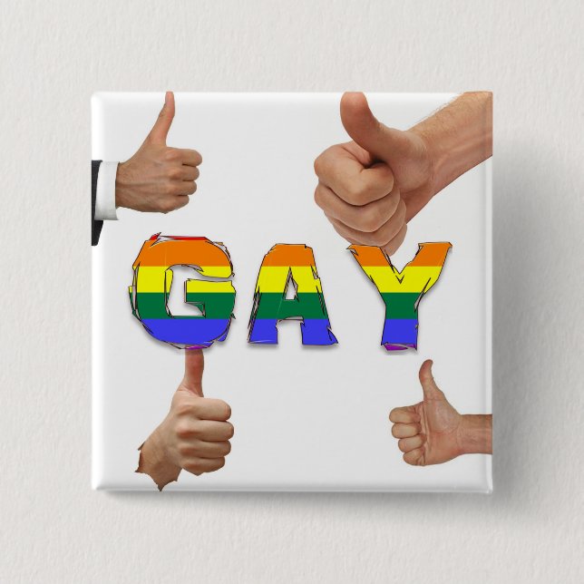 Homosexuelle Daumen oben Button (Vorderseite)