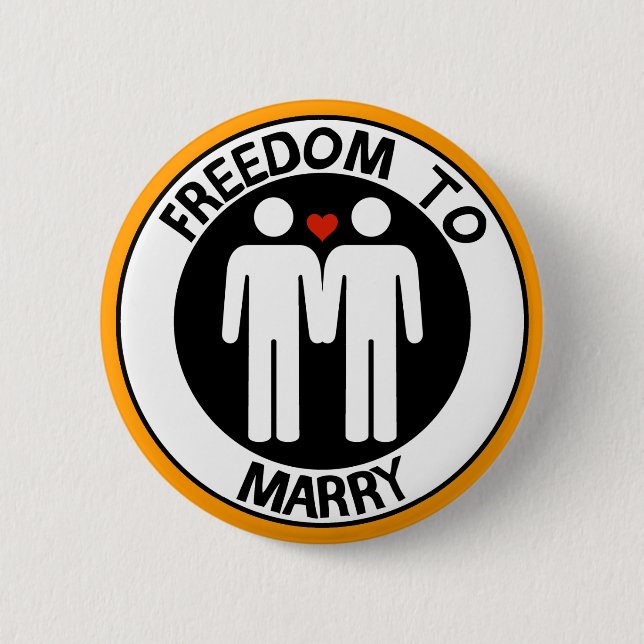 Homosexuelle Freiheit zum zu heiraten Button (Vorderseite)