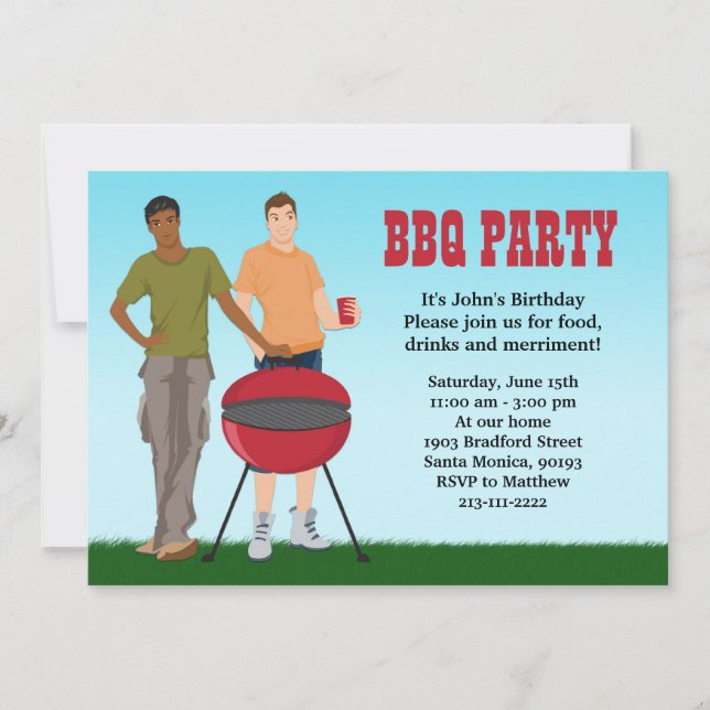 Homosexuelle GRILLEN Party Einladung (Vorderseite)