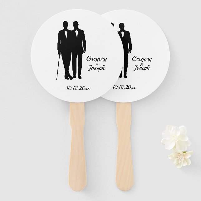 Homosexuelle Hochzeitsräume mit Namen und Datum Fächer (Vorne und Hinten)