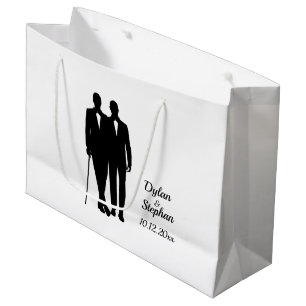 Homosexuelle Hochzeitsräume mit Namen und Datum Große Geschenktüte
