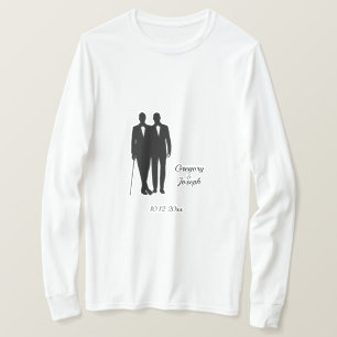 Homosexuelle Hochzeitsräume mit Namen und Datum T-Shirt