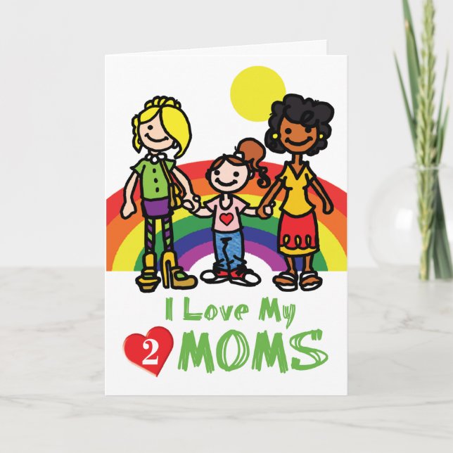 HOMOSEXUELLE Karten - Luv 2 Mamas (Vorderseite)