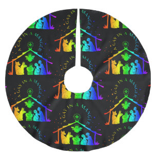 Homosexuelle-Manager lgbtq Weihnachten lustig Polyester Weihnachtsbaumdecke