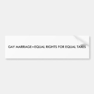 HOMOSEXUELLE MARRIAGE=EQUAL RECHTE FÜR GLEICHE AUTOAUFKLEBER