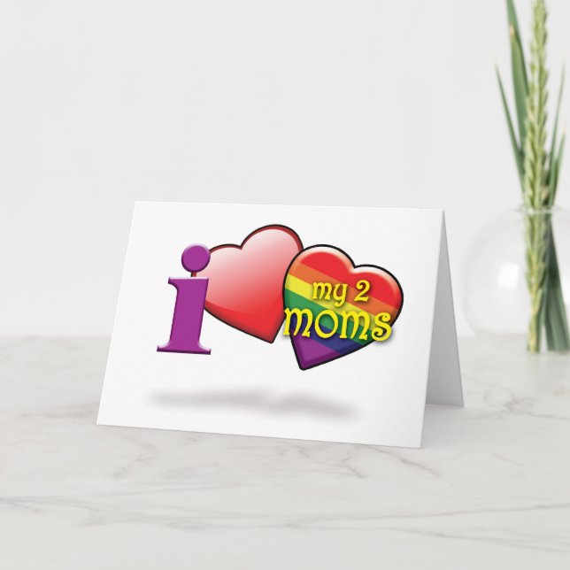 Homosexuelle Mutter-Tageskarten - Luv 2 Mamas Karte (Vorderseite)