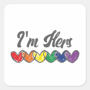 Homosexuelle passen auf LGBT Im Hers Gay Pride Quadratischer Aufkleber