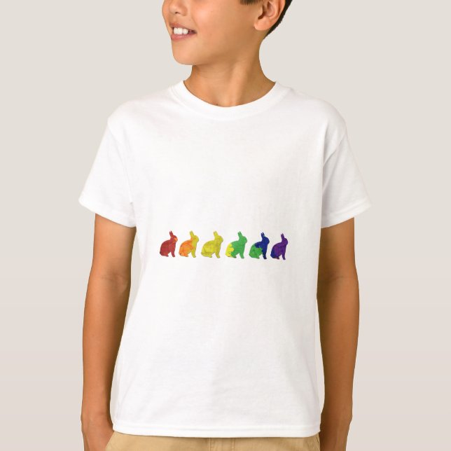 Homosexuelle u. lesbische Stolz-Häschen T-Shirt (Vorderseite)