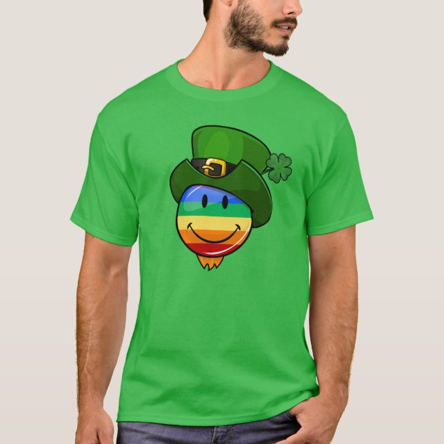 Homosexuellen Lgbt Regenbogen-Flaggen-St Patrick T-Shirt (Vorderseite)