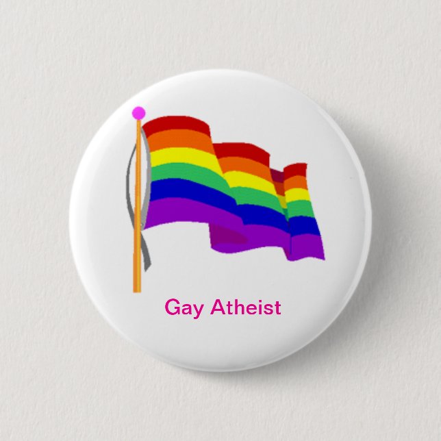 Homosexueller atheistischer Knopf Button (Vorderseite)