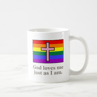 Homosexueller christlicher Flaggenslogan Kaffeetasse