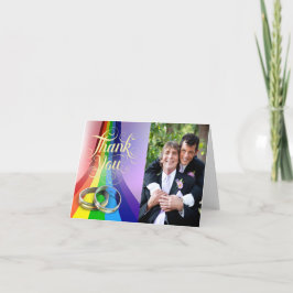 Homosexueller die Wedding Regenbogen und Ringe Dankeskarte