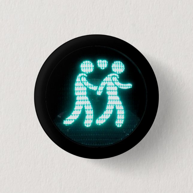 Homosexueller Fußgängersignal-Knopf Button (Vorderseite)